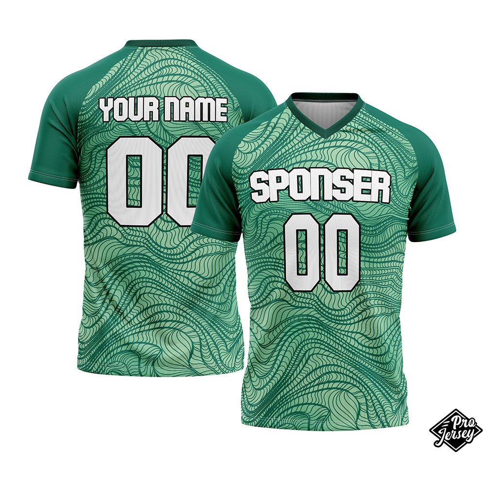 01 Custom Soccer V Neck Green - Image 1