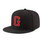Custom Black Red-White Stitched Adjustable Snapback Hat