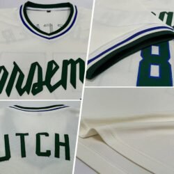 Custom Cream Hunter Green-Royal Authentic Throwback Rib-Knit Baseball Jersey Shirt - Image 5