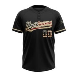 Custom Black Vintage USA Flag-City Cream Two-Button Unisex Softball Jersey - Image 4