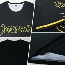 Custom Black Black-Old Gold Performance T-Shirt - Image 5