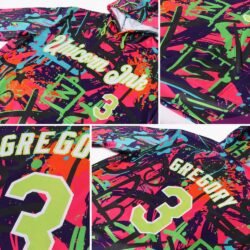 Custom Stitched Graffiti Pattern Neon Green-White 3D Sports Pullover Sweatshirt Hoodie - Image 6