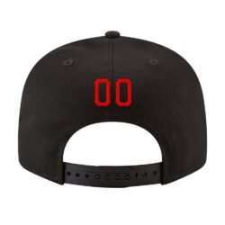 Custom Black Red-White Stitched Adjustable Snapback Hat - Image 3