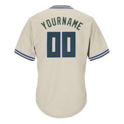 Custom Cream Hunter Green-Royal Authentic Throwback Rib-Knit Baseball Jersey Shirt - Image 4