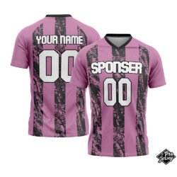 Custom Soccer V Neck Black & Pink