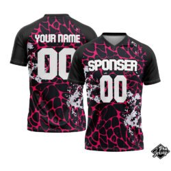 Custom Soccer V Neck Black & Mehroon