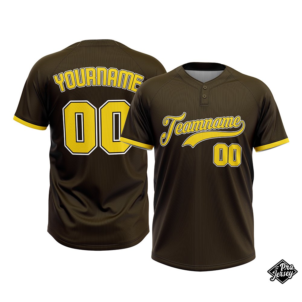 05 Custom Softball Brown & Yellow - Image 1