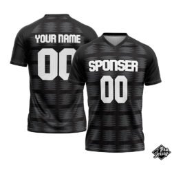 Custom Soccer V Neck Black & Grey