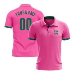 Custom Pink Kelly Green Performance Golf Polo Shirt