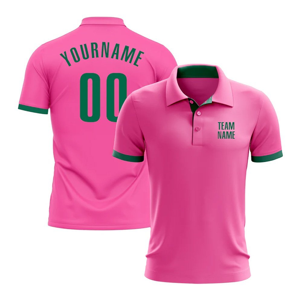 06-9.jpg Custom Pink Kelly Green Performance Golf Polo Shirt - Image 1