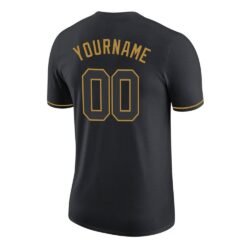 Custom Black Black-Old Gold Performance T-Shirt - Image 4
