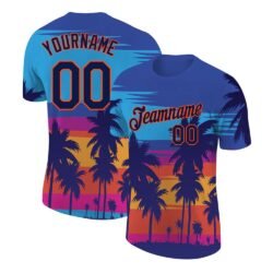 Custom 3D Pattern Design Hawaii Palm Trees Performance T-Shirt