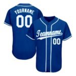 Custom Royal White-Light Blue Baseball Jersey