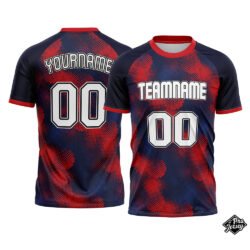 Custom Soccer V Neck Red & Blue