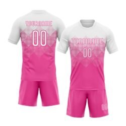 Custom Pink White Geometric Shape Sublimation Volleyball Uniform Jersey - Image 3