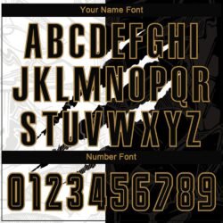 Custom Graffiti Pattern Black-Old Gold Scratch Sublimation Soccer Uniform Jersey - Image 6