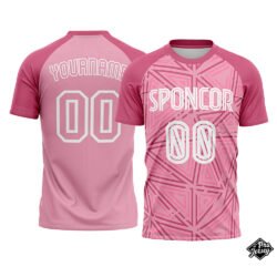 Custom Soccer Raglan Pink & White