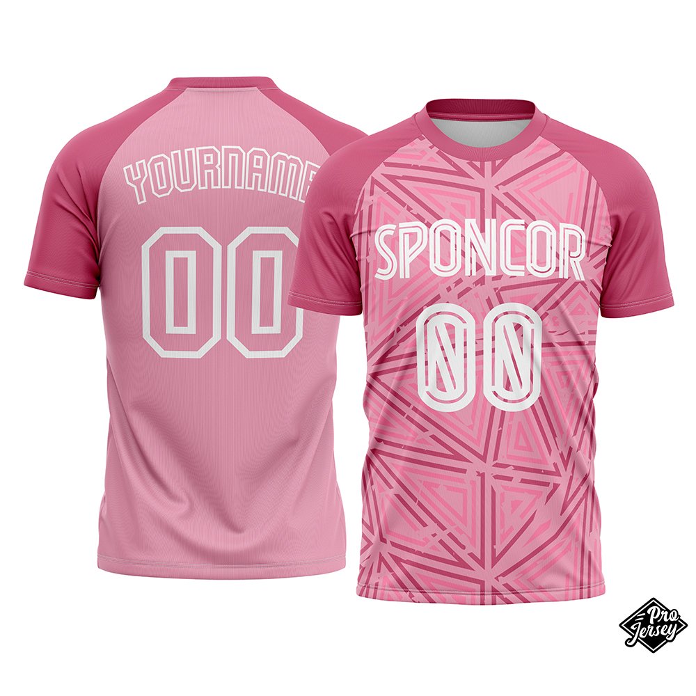 10 Custom Soccer Raglan Pink & White - Image 1