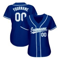 Custom Royal White-Light Blue Baseball Jersey - Image 4