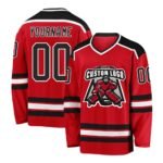 Custom Red Black-White Hockey Jersey