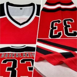 Custom Red Black-White Hockey Jersey - Image 5