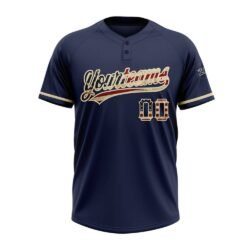 Custom Navy Vintage USA Flag-City Cream Two-Button Unisex Softball Jersey - Image 4