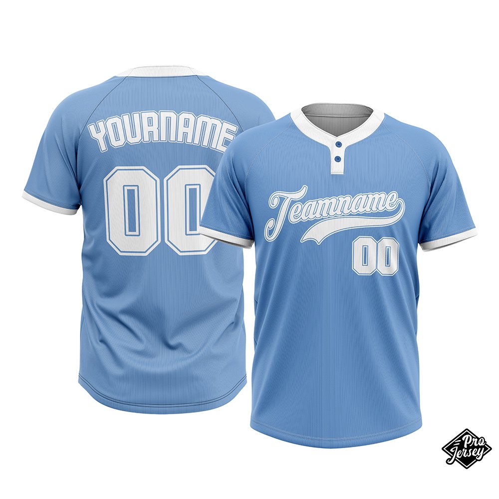 12 Custom Softball Baby Blue & White - Image 1