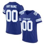 Custom Royal White-Light Blue Mesh Authentic Football Jersey