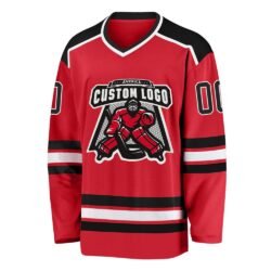 Custom Red Black-White Hockey Jersey - Image 3