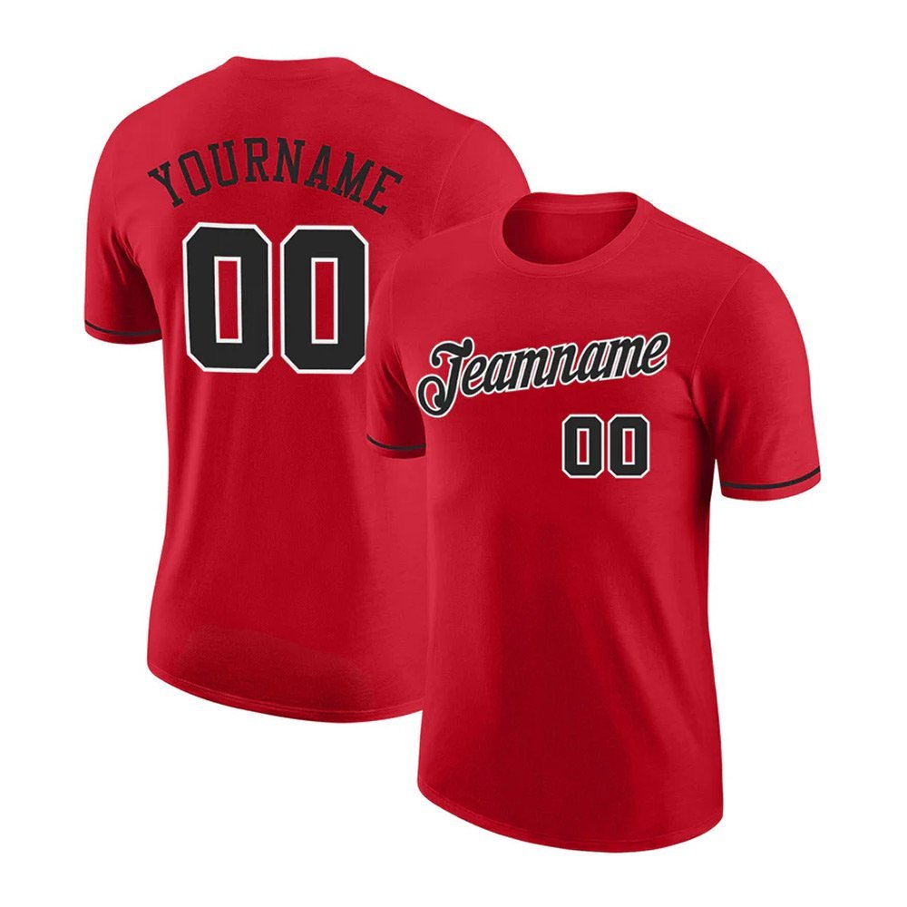 13-12.jpg Custom Red Black-White Performance T-Shirt - Image 1