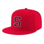 Custom Red Black-White Stitched Adjustable Snapback Hat