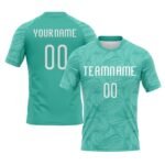 Custom Aqua White Lines Sublimation Volleyball Uniform Jersey