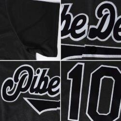 Custom Black Black-Gray Authentic Throwback Rib-Knit Baseball Jersey Shirt - Image 7