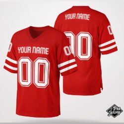 Custom Red & White Football Jersey