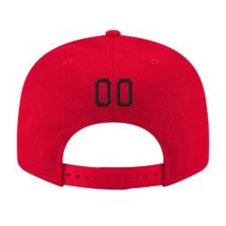 Custom Red Black-White Stitched Adjustable Snapback Hat - Image 3