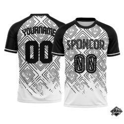 Custom Soccer Raglan Black & White