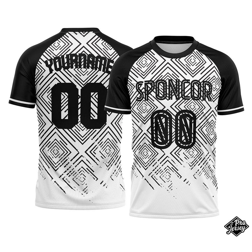 16 Custom Soccer Raglan Black & White - Image 1