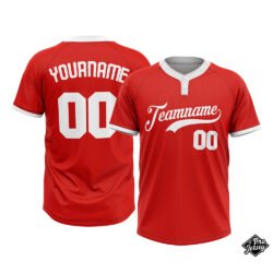 Custom Softball Red & White