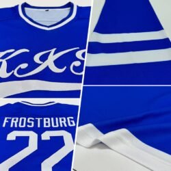 Custom Royal White Hockey Jersey - Image 3