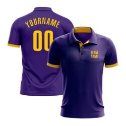 Custom Purple Yellow Performance Golf Polo Shirt