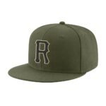 Custom Olive Black-Cream Stitched Adjustable Snapback Salute To Service Hat