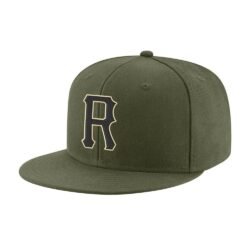 Custom Olive Black-Cream Stitched Adjustable Snapback Salute To Service Hat