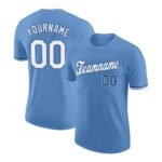 Custom Light Blue White-Royal Performance T-Shirt