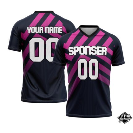 Custom Soccer V Neck Navy & Purple