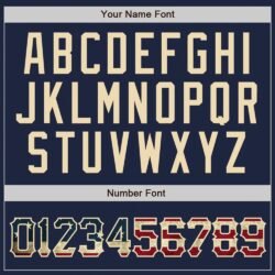 Custom Navy White Pinstripe Vintage USA Flag-Cream Authentic Baseball Jersey - Image 3