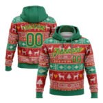 Custom Stitched Graffiti Pattern Neon Green-White 3D Sports Pullover Sweatshirt Hoodie