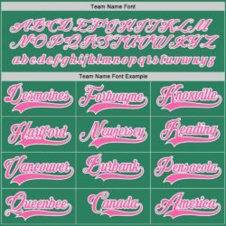 Custom Kelly Green Pink-White Hockey Jersey - Image 3