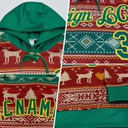 Custom Stitched Graffiti Pattern Neon Green-White 3D Sports Pullover Sweatshirt Hoodie - Image 3