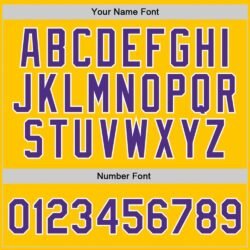 Custom Gold Purple-White Authentic Throwback Basketball Jersey - Image 5