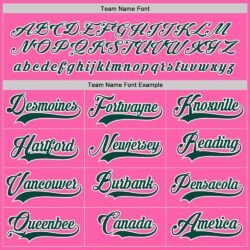 Custom Pink Green-White Hockey Jersey - Image 3